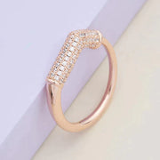 rose gold plated zircon stone ring