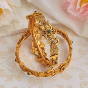 gold plated Synthetic Stones peacock design bangle