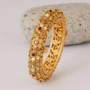 FLORAL BROAD GOLD KADA