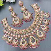 BRIDAL JADAU NECKLACE SET WITH PRECIOUS STONES