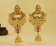 GOLD PLATED LAKSHMI PEARL EARRING