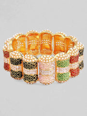 gold Plated Enamel Handpainted Multicolor Bracelet