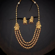 Gold-Plated Necklace Set with Goddess Lakshmi Design