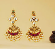 LOTUS INSPIRED PACHI KUNDAN EARRING