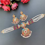 FLORAL NAVRATTAN CHOKER SET