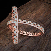 rose gold plated zircon stone bangles