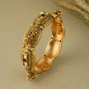 ANTIQUE GOLD OPENABLE STONE KADA BANGLE