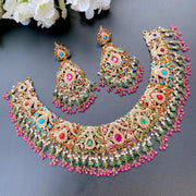 CLASSIC NAVRATTAN JADAU NECKLACE SET